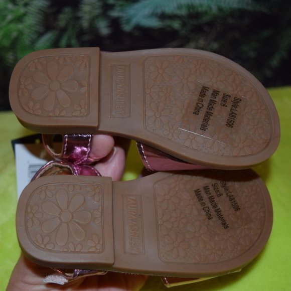 NWT ~ Laura Ashley Pink Butterfly Embellished Sandal 6 - Picture 6 of 6